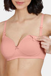 Zivame Maternity Padded Non Wired 3/4th Coverage Nursing Bra - Peach Pearl — thumbnail 7